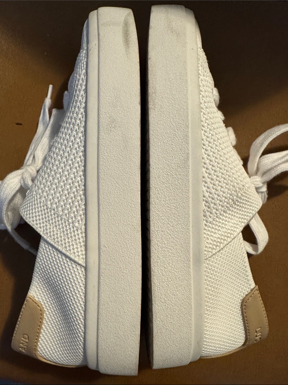 Lucky Brand White Knit Lace-Up Casual Sneakers - Picture 4 of 4